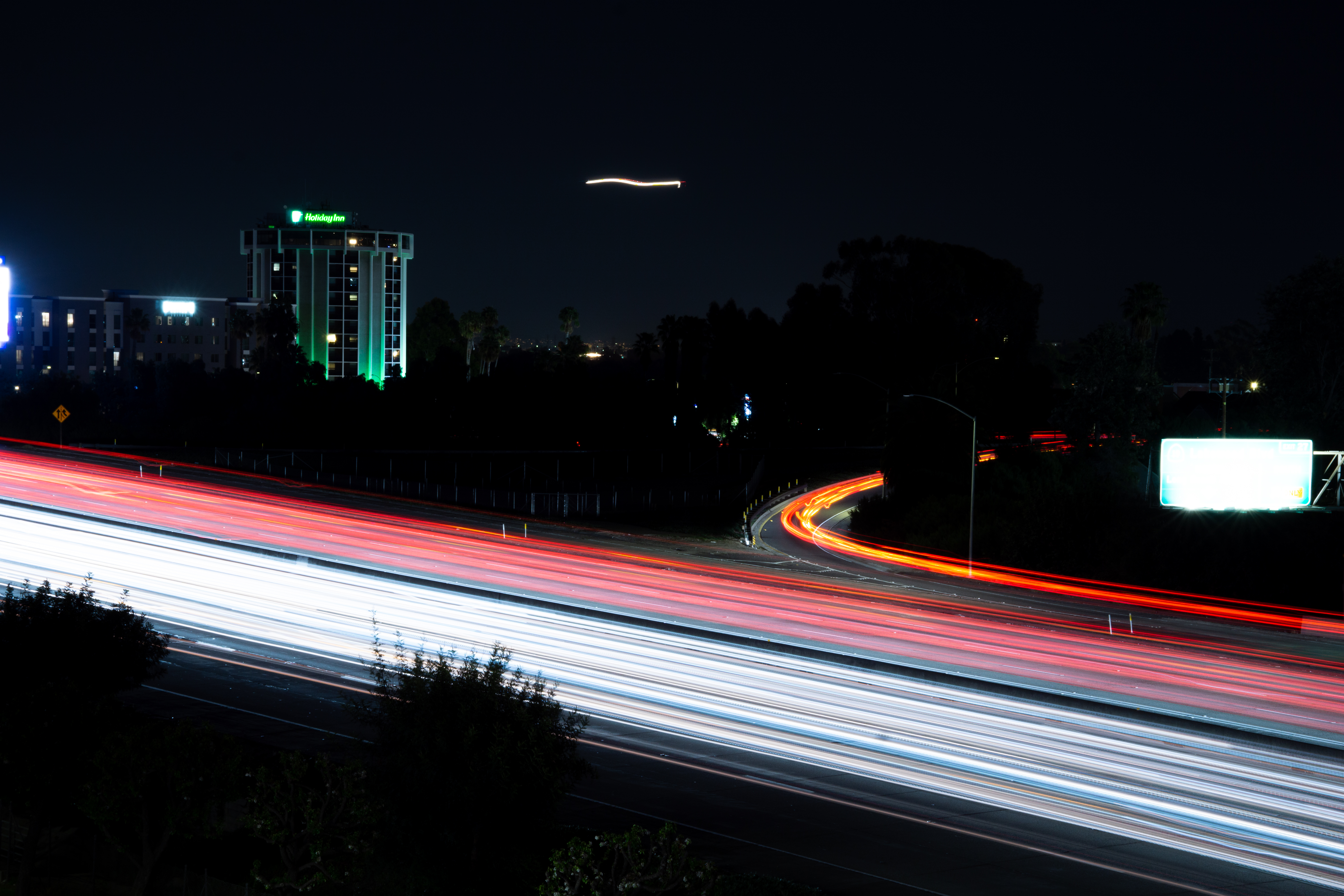 A long exposure of a freeway